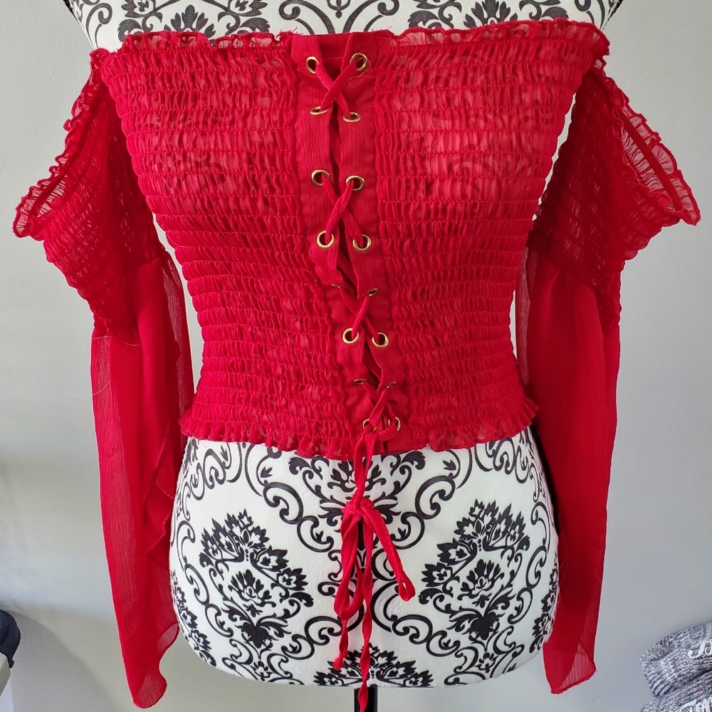 Red crop top